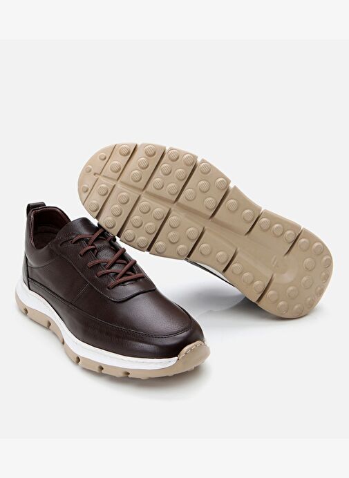 Erkek Deri Kahverengi Ultra Hafif Tabanlı Spor Ayakkabı - Görsel 7