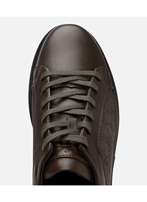 Erkek Deri Haki Şeffaf Tabanlı Spor Ayakkabı - Görsel 5