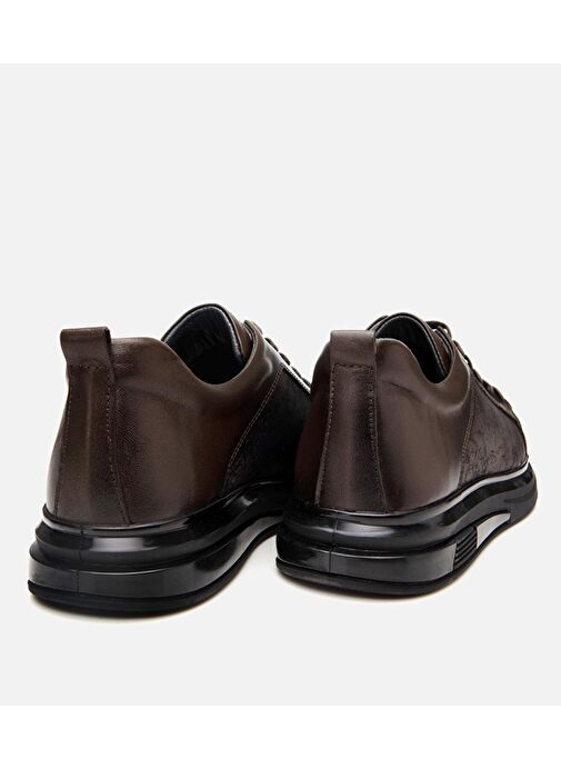 Erkek Deri Haki Şeffaf Tabanlı Spor Ayakkabı - Görsel 7