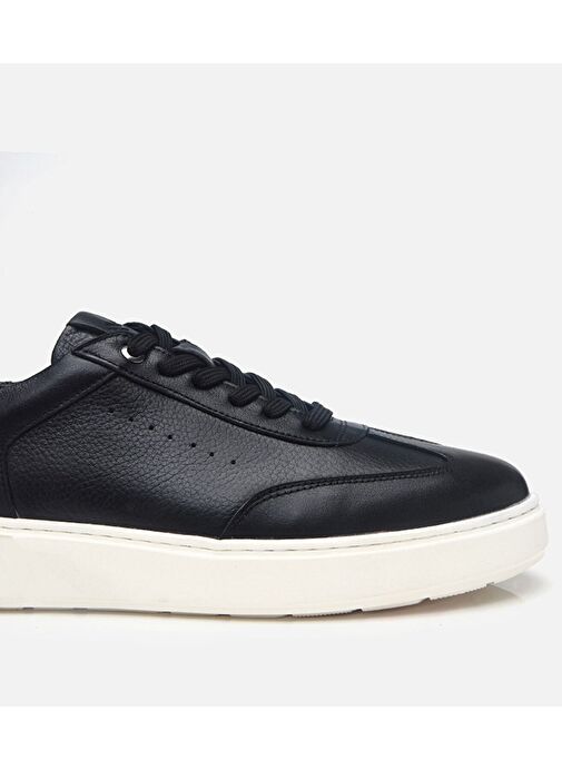 Erkek Deri Siyah Ultra Hafif Tabanlı Spor Ayakkabı - Görsel 6