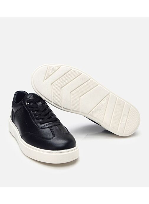 Erkek Deri Siyah Ultra Hafif Tabanlı Spor Ayakkabı - Görsel 9