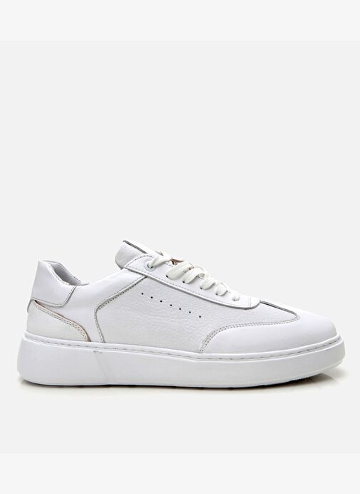 Erkek Deri Beyaz Ultra Hafif Tabanlı Spor Ayakkabı - Görsel 2