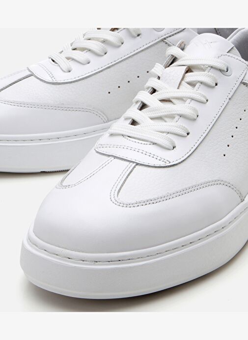 Erkek Deri Beyaz Ultra Hafif Tabanlı Spor Ayakkabı - Görsel 4