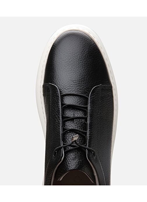 Erkek Deri Siyah Ultra Hafif Tabanlı Spor Ayakkabı - Görsel 6