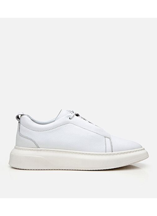 Erkek Deri Beyaz Ultra Hafif Tabanlı Spor Ayakkabı - Görsel 2