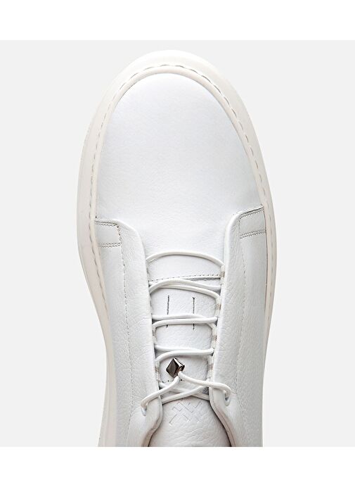 Erkek Deri Beyaz Ultra Hafif Tabanlı Spor Ayakkabı - Görsel 5