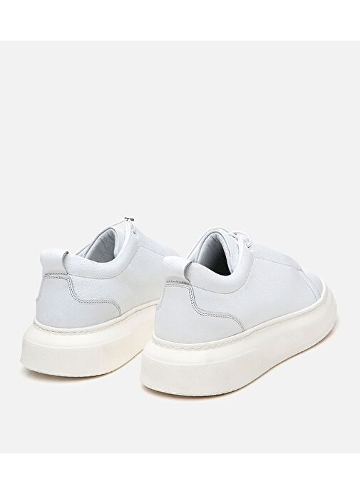 Erkek Deri Beyaz Ultra Hafif Tabanlı Spor Ayakkabı - Görsel 7