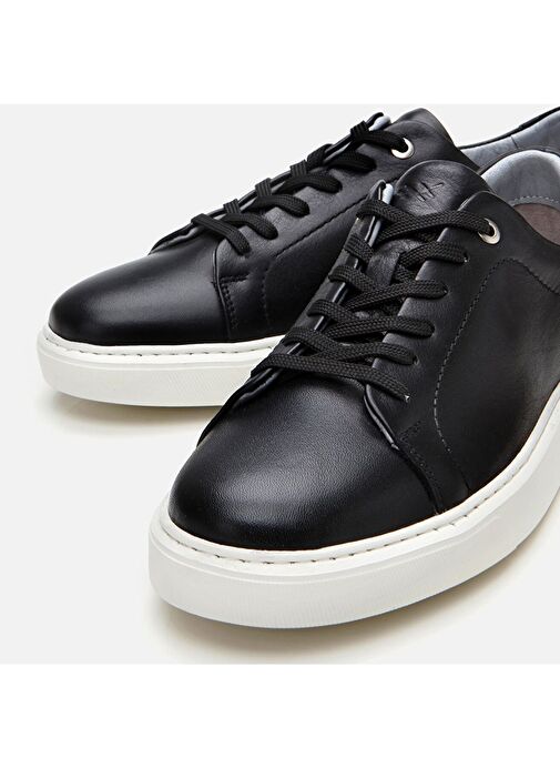 Erkek Deri Siyah Ultra Hafif Tabanlı Spor Ayakkabı - Görsel 5