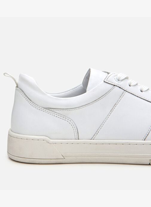 Erkek Deri Beyaz Spor Ayakkabı - Görsel 5