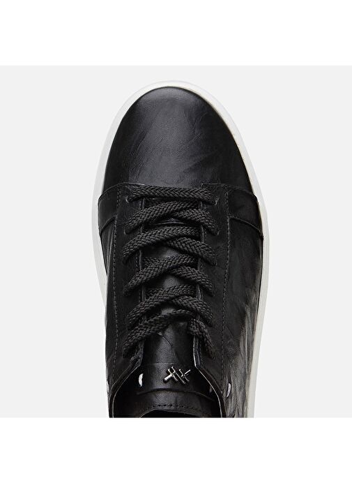 Erkek Deri Siyah Hafif Tabanlı Spor Ayakkabı - Görsel 5