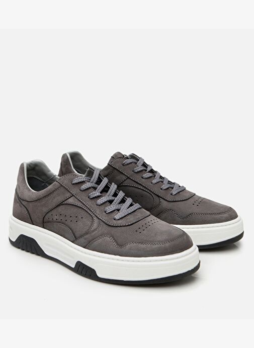 Erkek Deri Beyaz Yüksek Tabanlı Spor Ayakkabı - Görsel 3