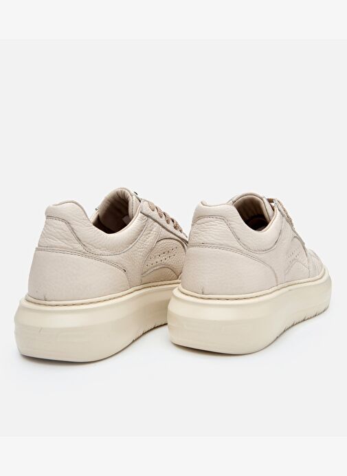 Erkek Deri Bej Yüksek Tabanlı Spor Ayakkabı - Görsel 7