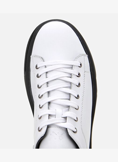 Erkek Deri Beyaz Hafif Tabanlı Spor Ayakkabı - Görsel 5