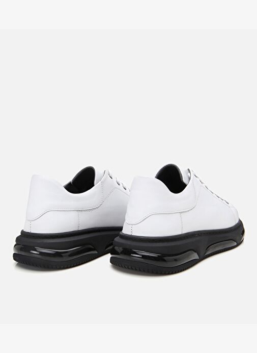 Erkek Deri Beyaz Hafif Tabanlı Spor Ayakkabı - Görsel 7