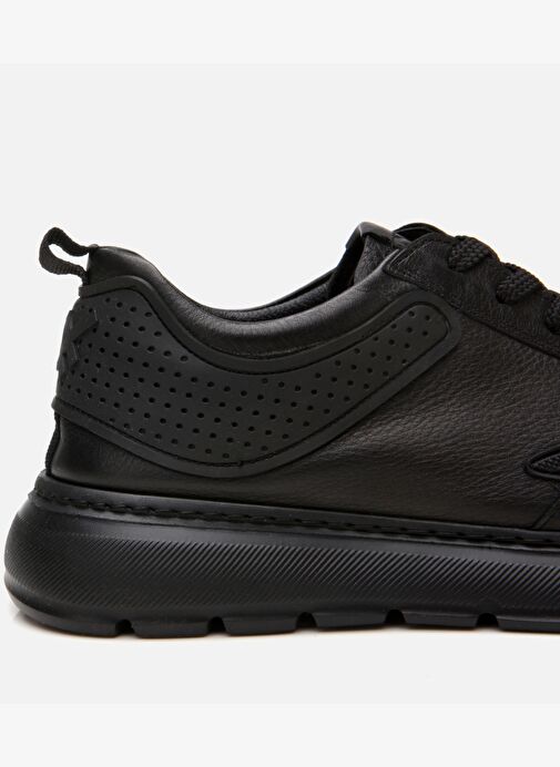 Erkek Deri Siyah Ultra Hafif Tabanlı Spor Ayakkabı - Görsel 5