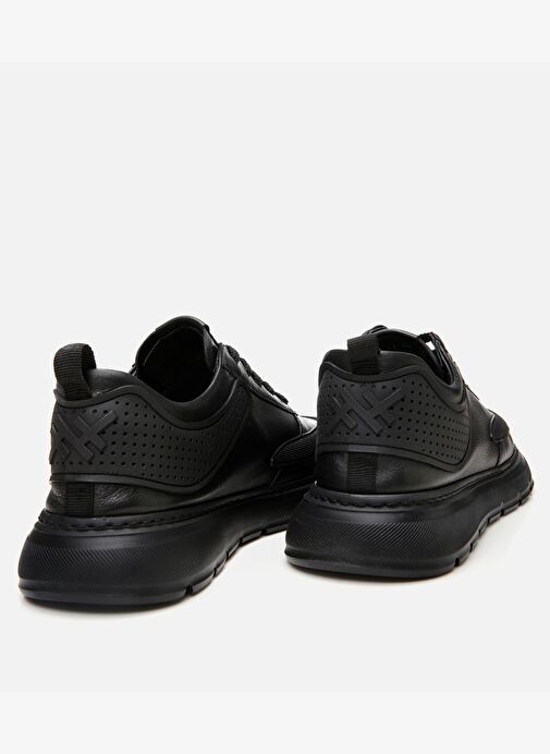 Erkek Deri Siyah Ultra Hafif Tabanlı Spor Ayakkabı - Görsel 8
