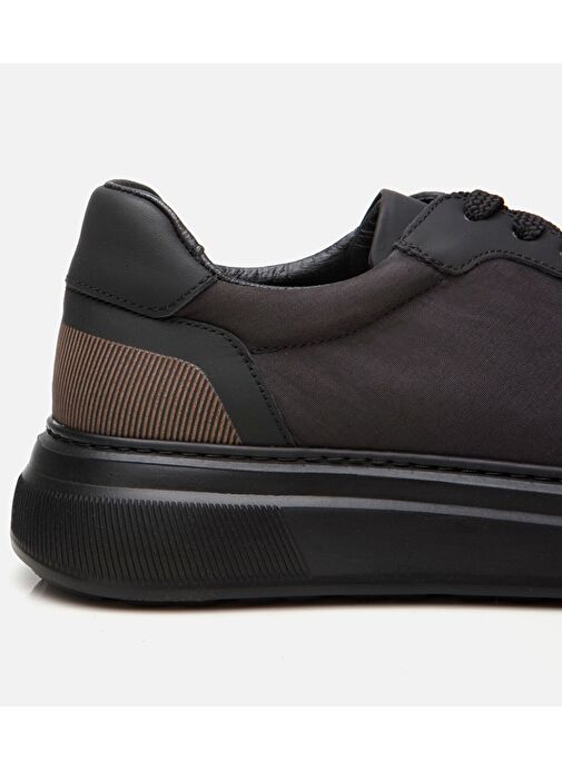 Erkek Deri Siyah Ultra Hafif Tabanlı Spor Ayakkabı - Görsel 5