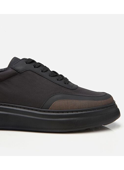 Erkek Deri Siyah Ultra Hafif Tabanlı Spor Ayakkabı - Görsel 7