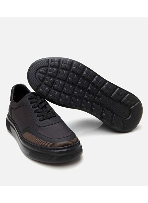 Erkek Deri Siyah Ultra Hafif Tabanlı Spor Ayakkabı - Görsel 9