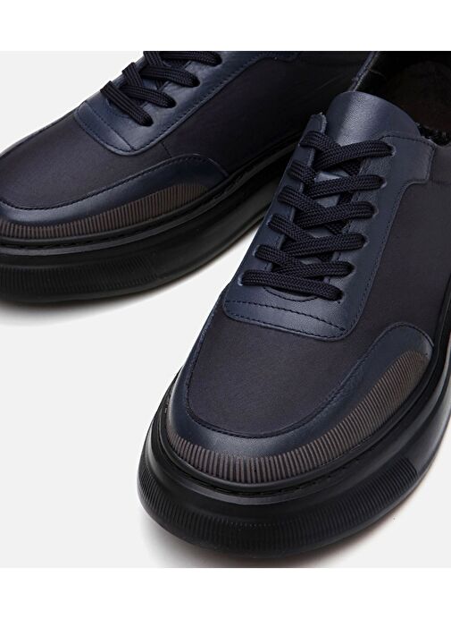 Erkek Deri Lacivert Ultra Hafif Tabanlı Spor Ayakkabı - Görsel 4