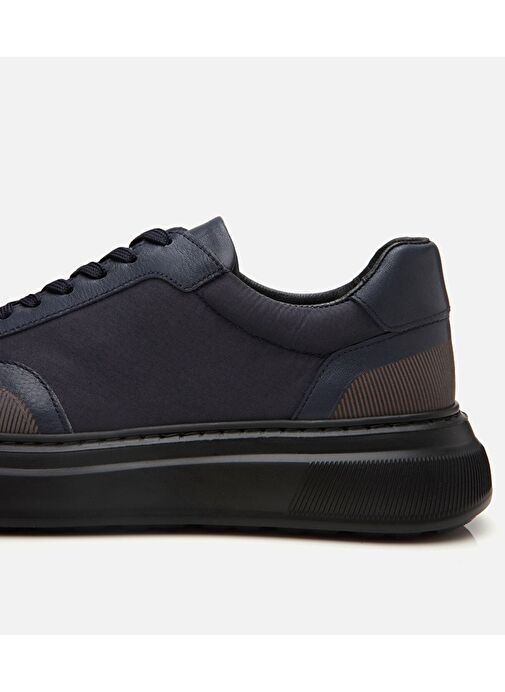 Erkek Deri Lacivert Ultra Hafif Tabanlı Spor Ayakkabı - Görsel 6