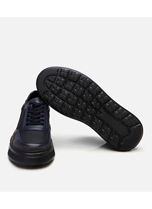 Erkek Deri Lacivert Ultra Hafif Tabanlı Spor Ayakkabı - Görsel 8