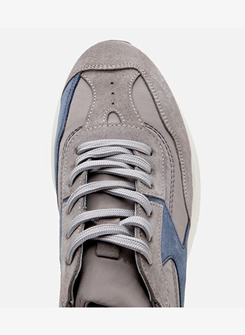 Erkek Süet Deri Gri Ultra Hafif Tabanlı Spor Ayakkabı - Görsel 5