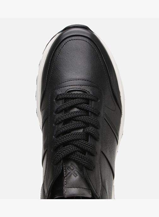 Erkek Deri Siyah Ultra Hafif Tabanlı Spor Ayakkabı - Görsel 5