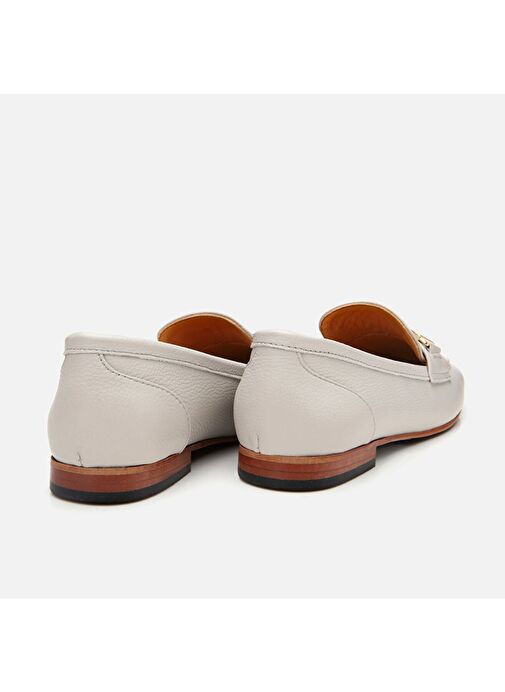 Kadın Deri Ekru Tokalı Loafer - Görsel 7