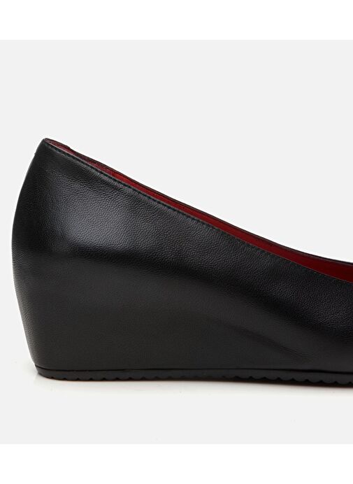 Kadın Deri Siyah Dolgu Topuklu Ayakkabı - Görsel 7