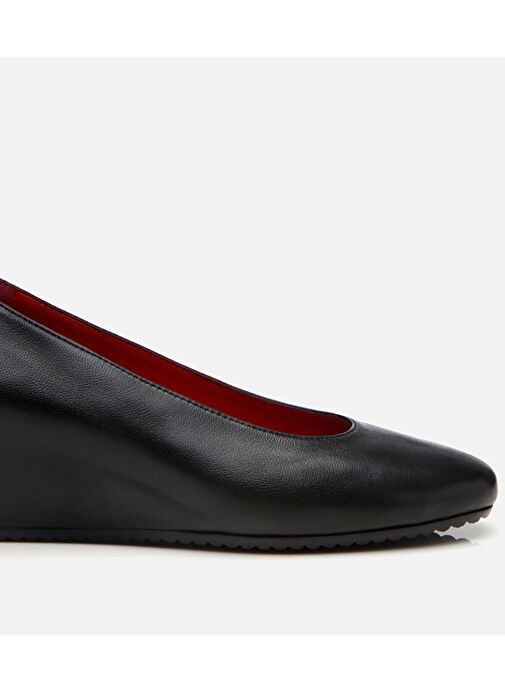 Kadın Deri Siyah Dolgu Topuklu Ayakkabı - Görsel 9