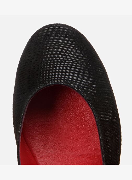 Kadın Deri Siyah Esnek Dolgu Topuklu Ayakkabı - Görsel 5