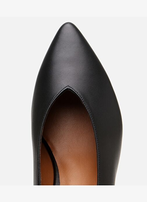 Kadın Süet Deri Siyah Kalın Topuklu Ayakkabı - Görsel 5