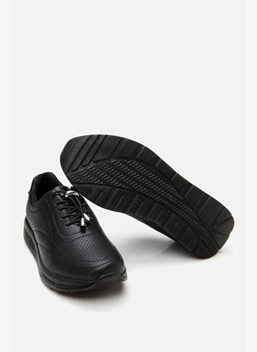 Kadın Siyah Kalın Tabanlı Spor Ayakkabı - Görsel 7