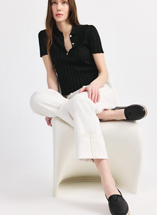 Kadın Siyah Comfort Düz Ayakkabı - Görsel 2