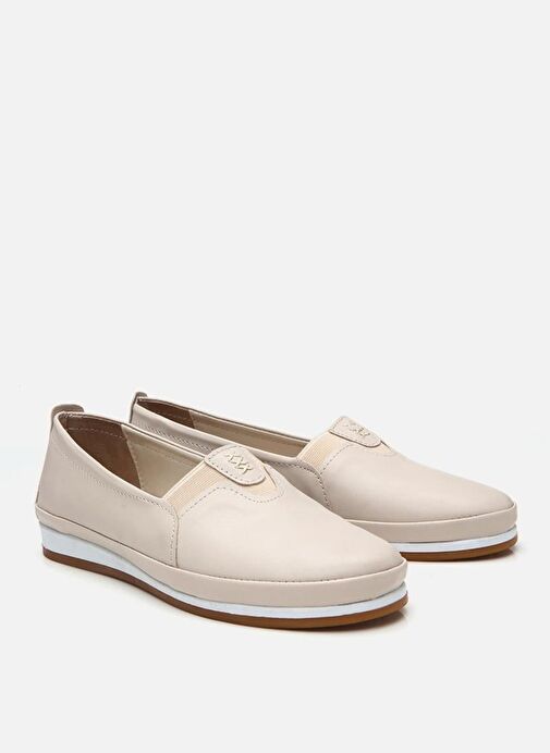 Kadın Bej Comfort Düz Ayakkabı - Görsel 5