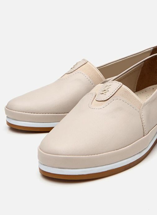 Kadın Bej Comfort Düz Ayakkabı - Görsel 6