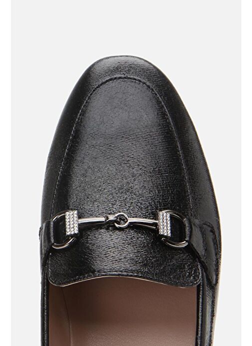 Siyah Tokalı Kadın Loafer - Görsel 6