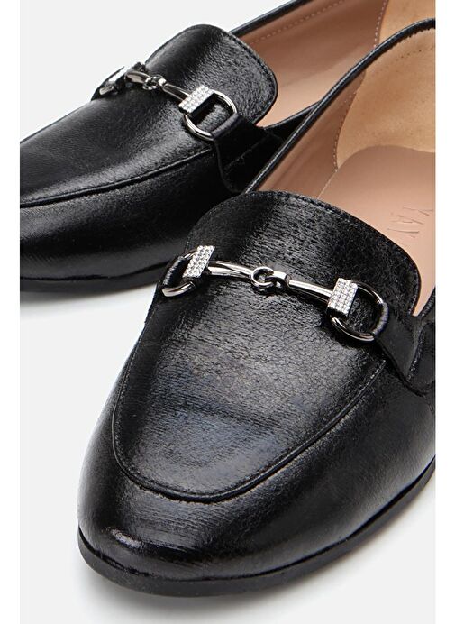 Siyah Tokalı Kadın Loafer - Görsel 7