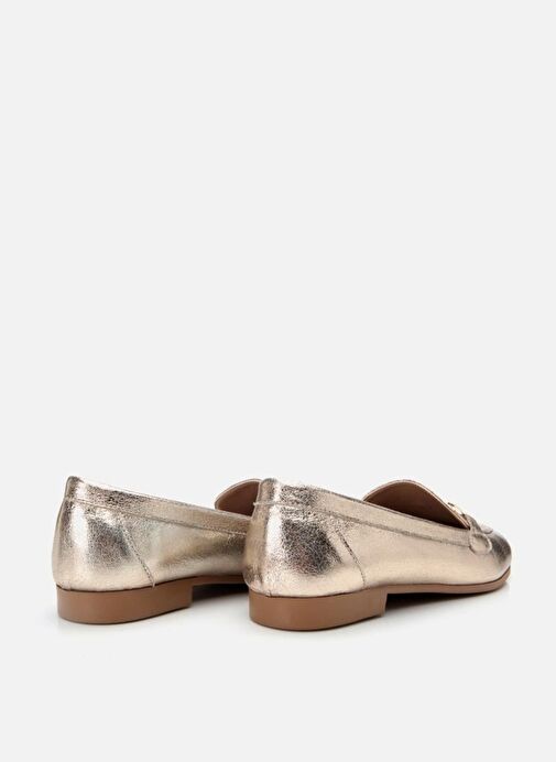 Kadın Gold Tokalı Şık Klasik Loafer - Görsel 7