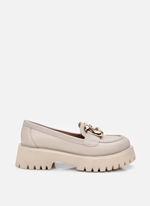 Kadın Bej Tokalı Günlük Loafer - Görsel 2