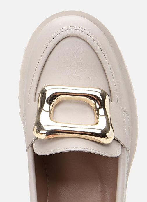 Kadın Bej Tokalı Günlük Loafer - Görsel 5