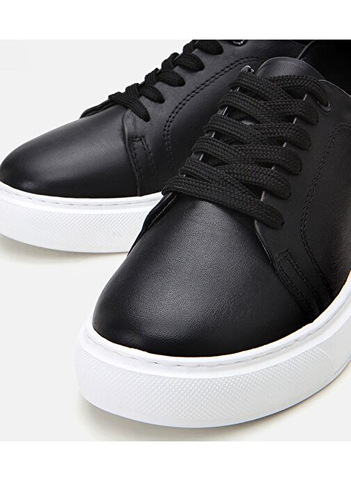 Kadın Deri Siyah Spor Ayakkabı - Görsel 4