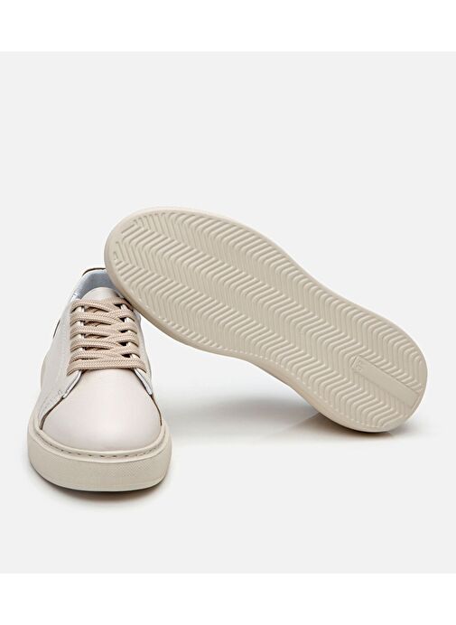 Kadın Deri Bej Spor Ayakkabı - Görsel 8