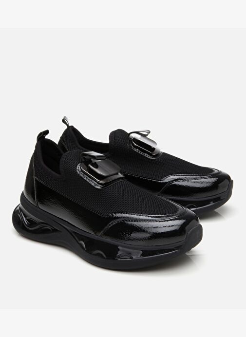 Kadın Siyah Dolgu Topuklu Spor Ayakkabı - Görsel 3