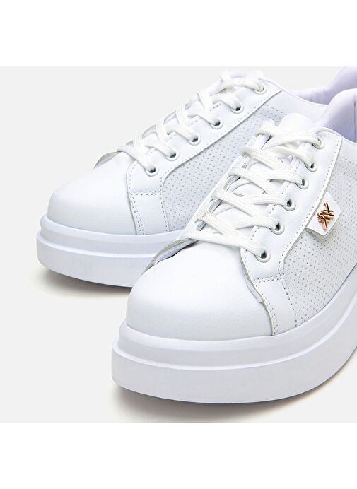 Kadın Beyaz Yüksek Tabanlı Spor Ayakkabı - Görsel 5