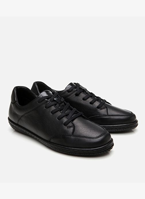 Kadın Deri Siyah Comfort Spor Ayakkabı - Görsel 3