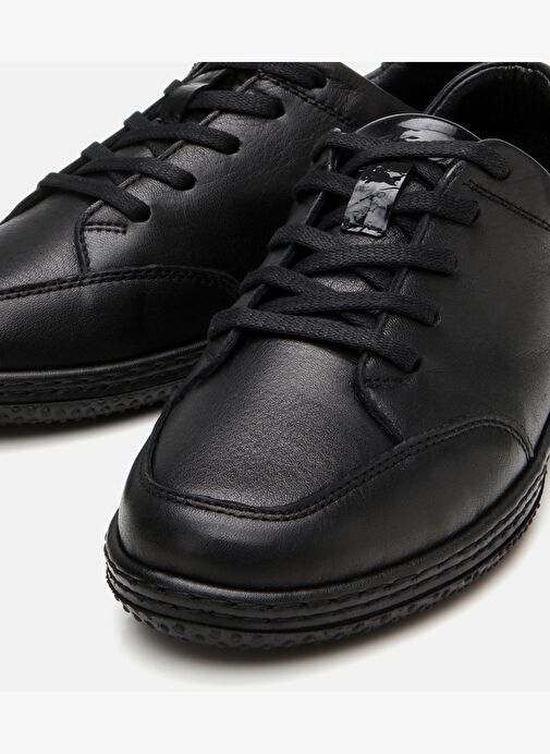 Kadın Deri Siyah Comfort Spor Ayakkabı - Görsel 4