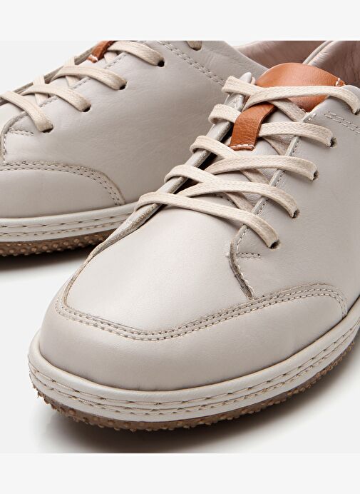 Kadın Deri Bej Comfort Spor Ayakkabı - Görsel 4