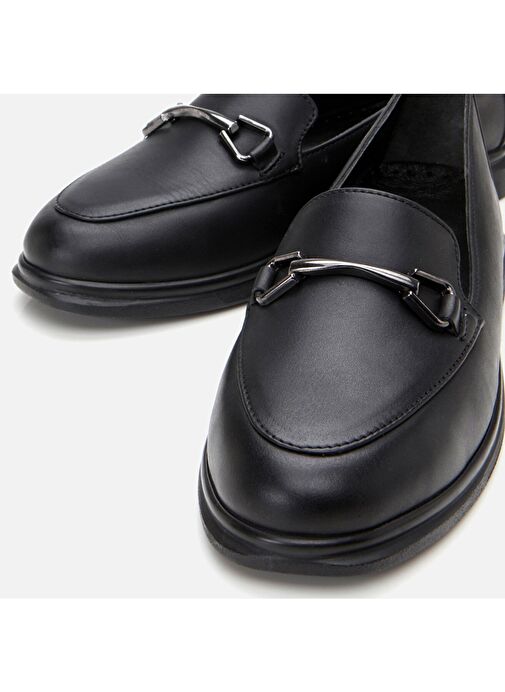 Hotiç Siyah Kadın Deri Loafer 01AYH306760A100 - Görsel 4